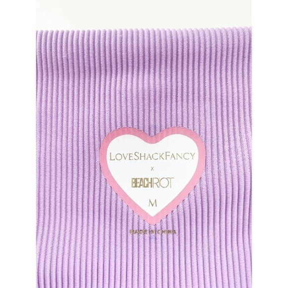 NEW LoveShackFancy x Beach Riot Ribbed High Waisted Bike Shorts Medium - Picture 5 of 8